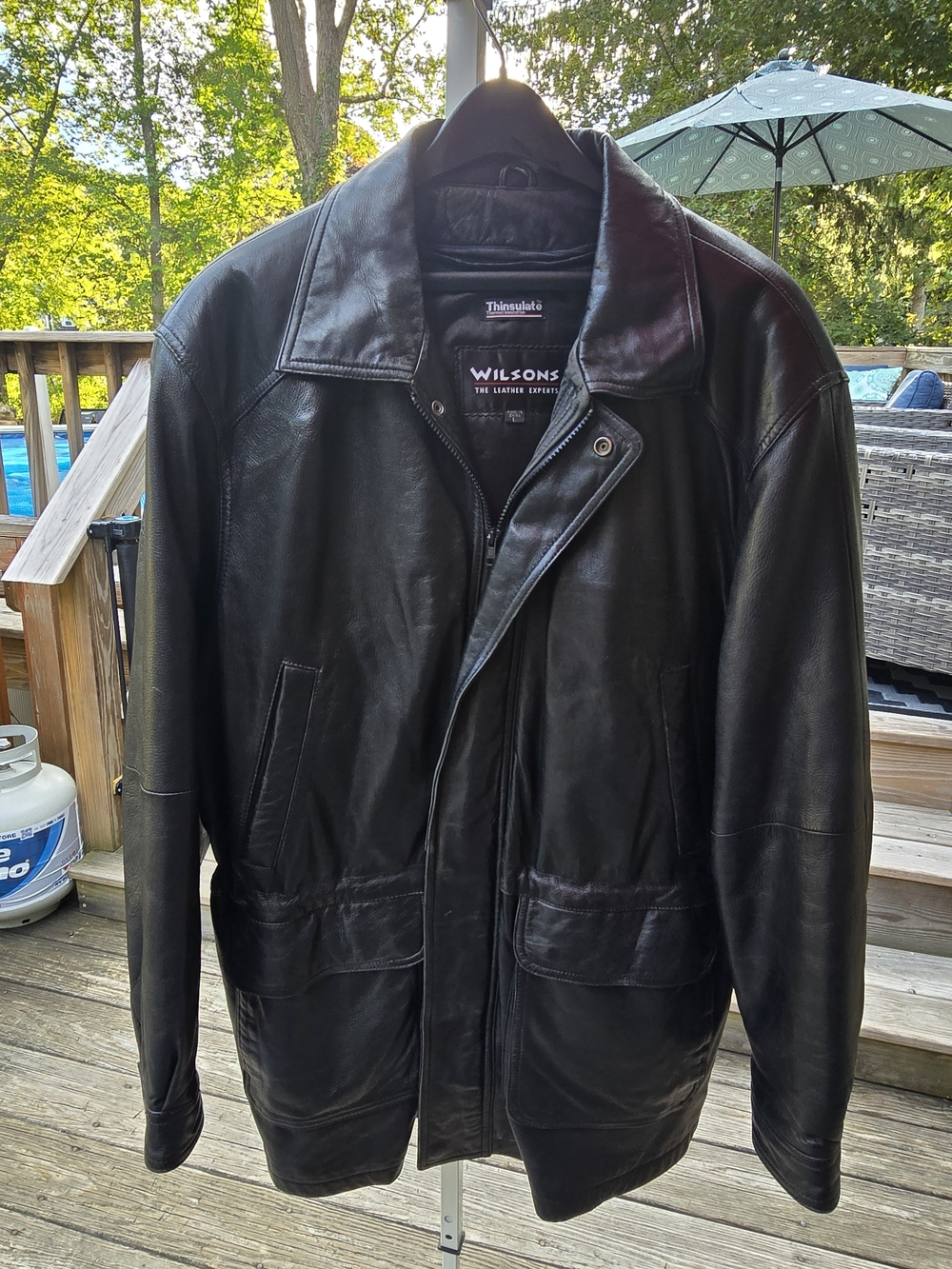 Wilson Men’s Black Leather Jacket - Classic Thinsulate Lined Coat